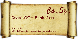 Csaplár Szabolcs névjegykártya