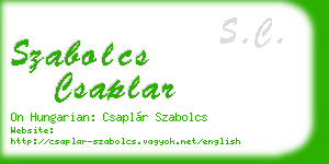 szabolcs csaplar business card